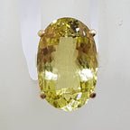 9ct Yellow Gold Large Oval Claw Set Lemon Citrine Cocktail Ring