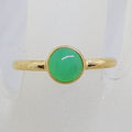 9ct Yellow Gold Round Australian Jade / Chrysoprase Ring – Stackable