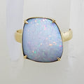 9ct Yellow Gold Blue and Multi-Colour Opal Ring