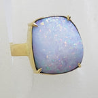 9ct Yellow Gold Blue and Multi-Colour Opal Ring