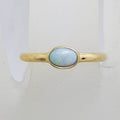9ct Yellow Gold Oval Bezel Set Opal Ring - Stackable