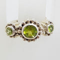 Sterling Silver 3 Peridots in Circles Ring - Trilogy Heavy Ring