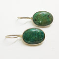 Sterling Silver Oval Chrysocolla Earrings