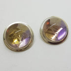 Sterling Silver Round Clip-On Earrings - Ametrine - Large