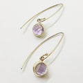 Sterling Silver Amethyst Pointy Long Drop Earrings