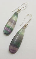 Sterling Silver Long Fluorite Drop Earrings