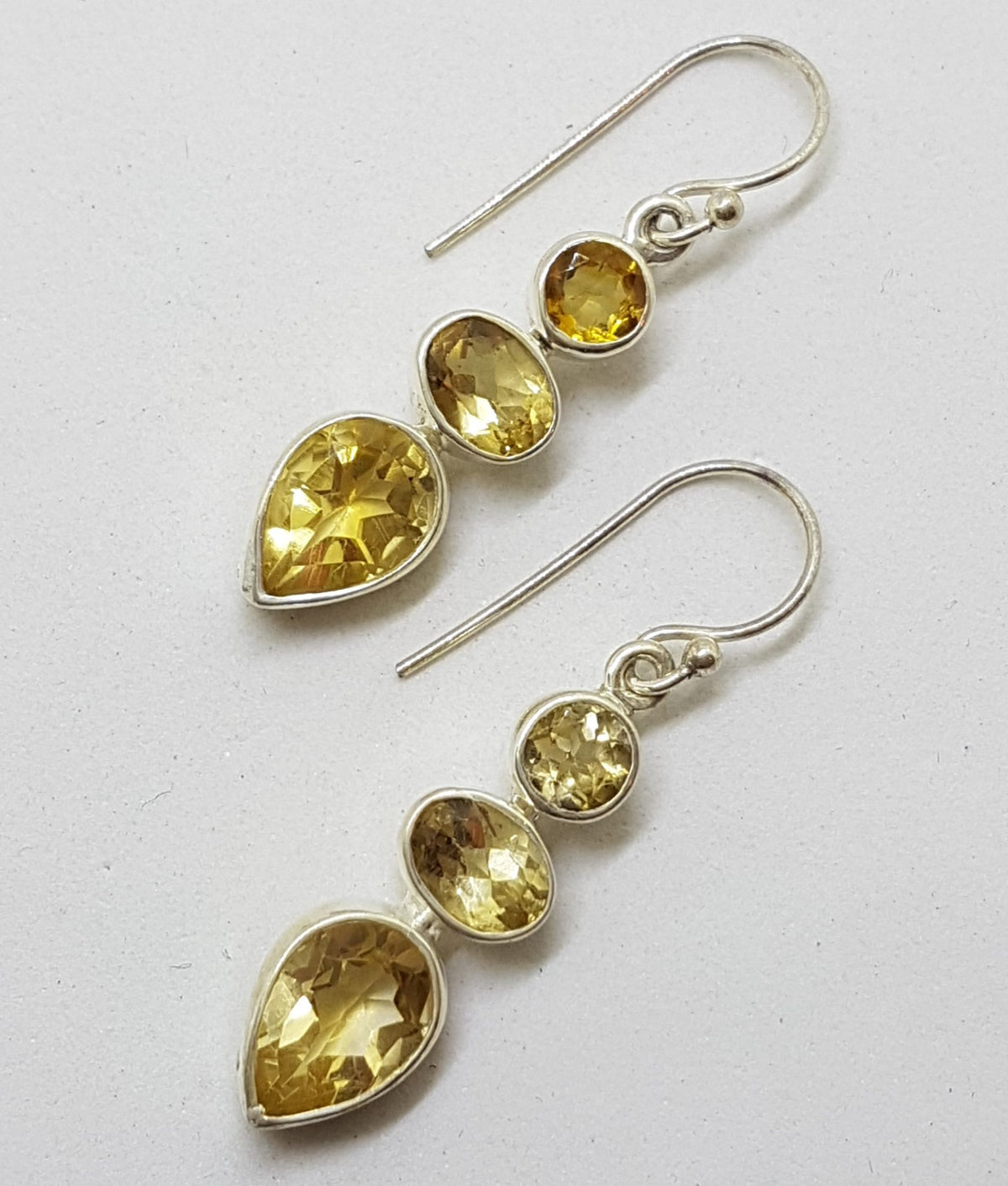 Sterling Silver Citrine Drop Earrings
