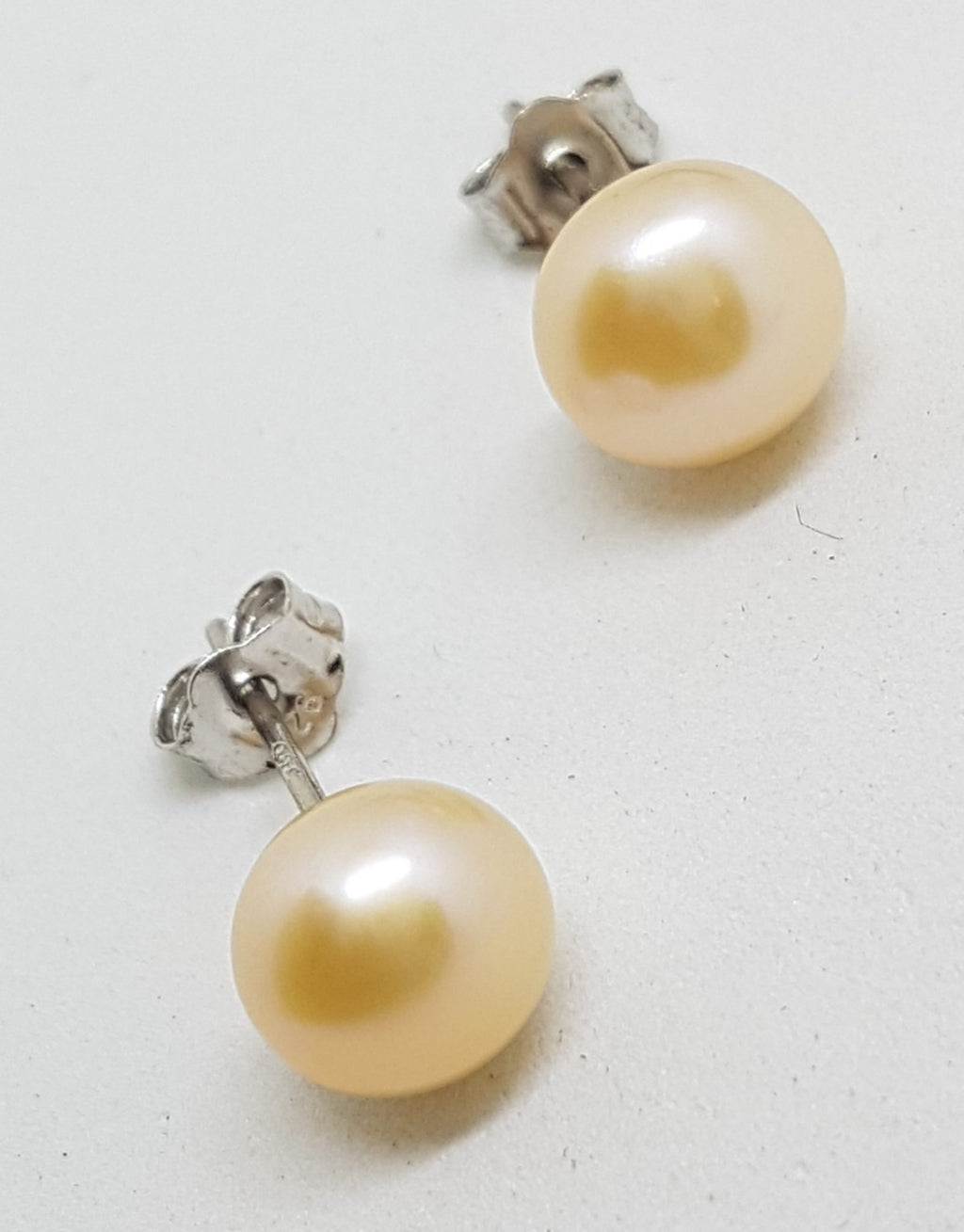 Sterling Silver Pearl Stud Earrings - Available in White, Cream, Pink, Black and / or Grey