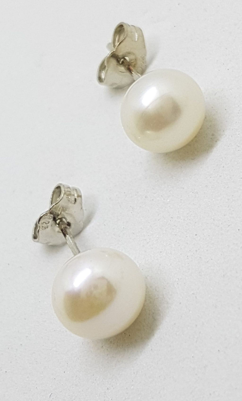 Sterling Silver Pearl Stud Earrings - Available in White, Cream, Pink, Black and / or Grey