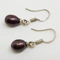 Sterling Silver Black Pearl Drop Earrings