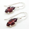 Sterling Silver Claw Set Marquis Garnet Drop Earrings