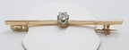 9ct Yellow Gold Solitaire Diamond Bar Brooch - Antique / Vintage