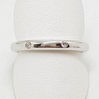 18ct White Gold Two Diamond Wedding Band / Ring
