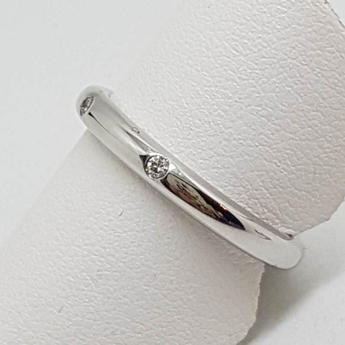 18ct White Gold Two Diamond Wedding Band / Ring