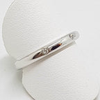 18ct White Gold Two Diamond Wedding Band / Ring