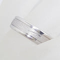 9ct White Gold Matte and Shiny Wedding Band / Ring with Curved Design - Gents / Ladies