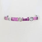 9ct White Gold Pink Tourmaline & Diamond Eternity / Stackable / Band Ring