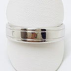 9ct White Gold Wedding Band Ring - Ladies / Gents - With Line Pattern