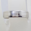 9ct White Gold Wedding Band Ring - Ladies / Gents - With Line Pattern