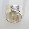 Sterling Silver Wide Oval Rutilated Quartz Ring