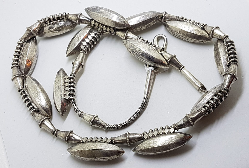 Sterling Silver Chunky and Unusual Necklace / Chain - Long