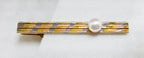 18ct Yellow and White Gold Two Tone Tie Clip with Pearl - Tie Bar