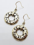 Sterling Silver Large Round Circle Drop Earrings