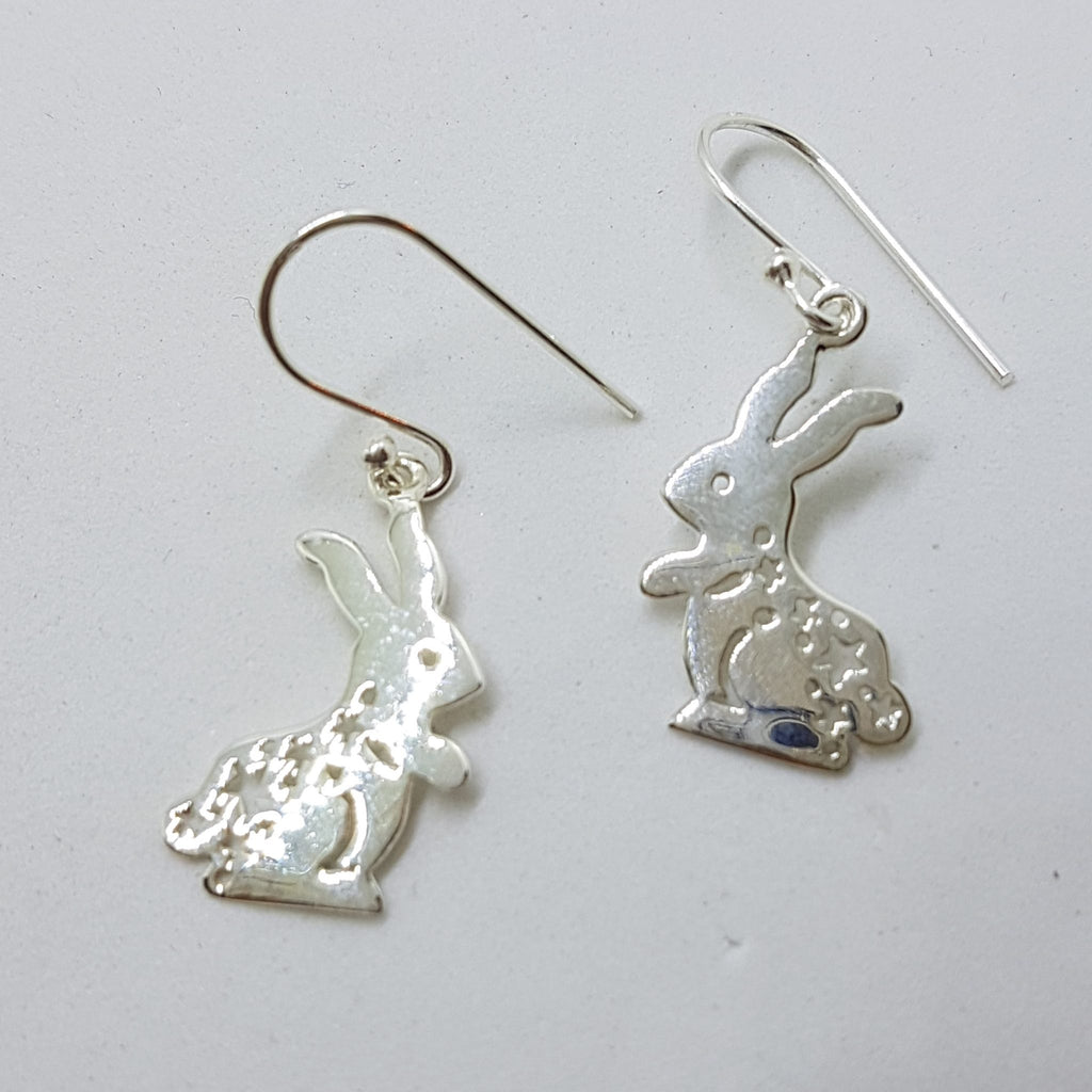Sterling Silver Rabbit Drop Earrings