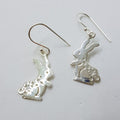Sterling Silver Rabbit Drop Earrings