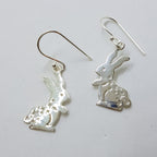 Sterling Silver Rabbit Drop Earrings