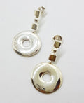 Sterling Silver Round Disc on Squares Drop Earrings