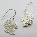 Sterling Silver Ornate Filigree Squirrel Drop Earrings