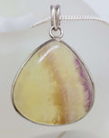 Sterling Silver Large Fluorite Pendant on Silver Chain