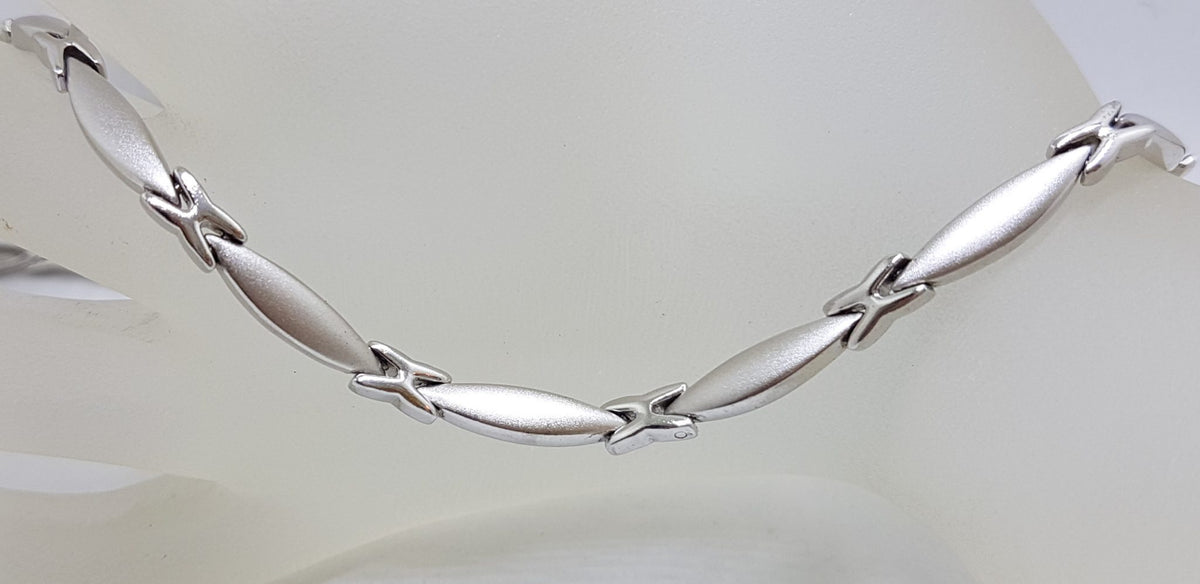Sterling Silver Matte and Plain Finish Collier Chain / Necklace