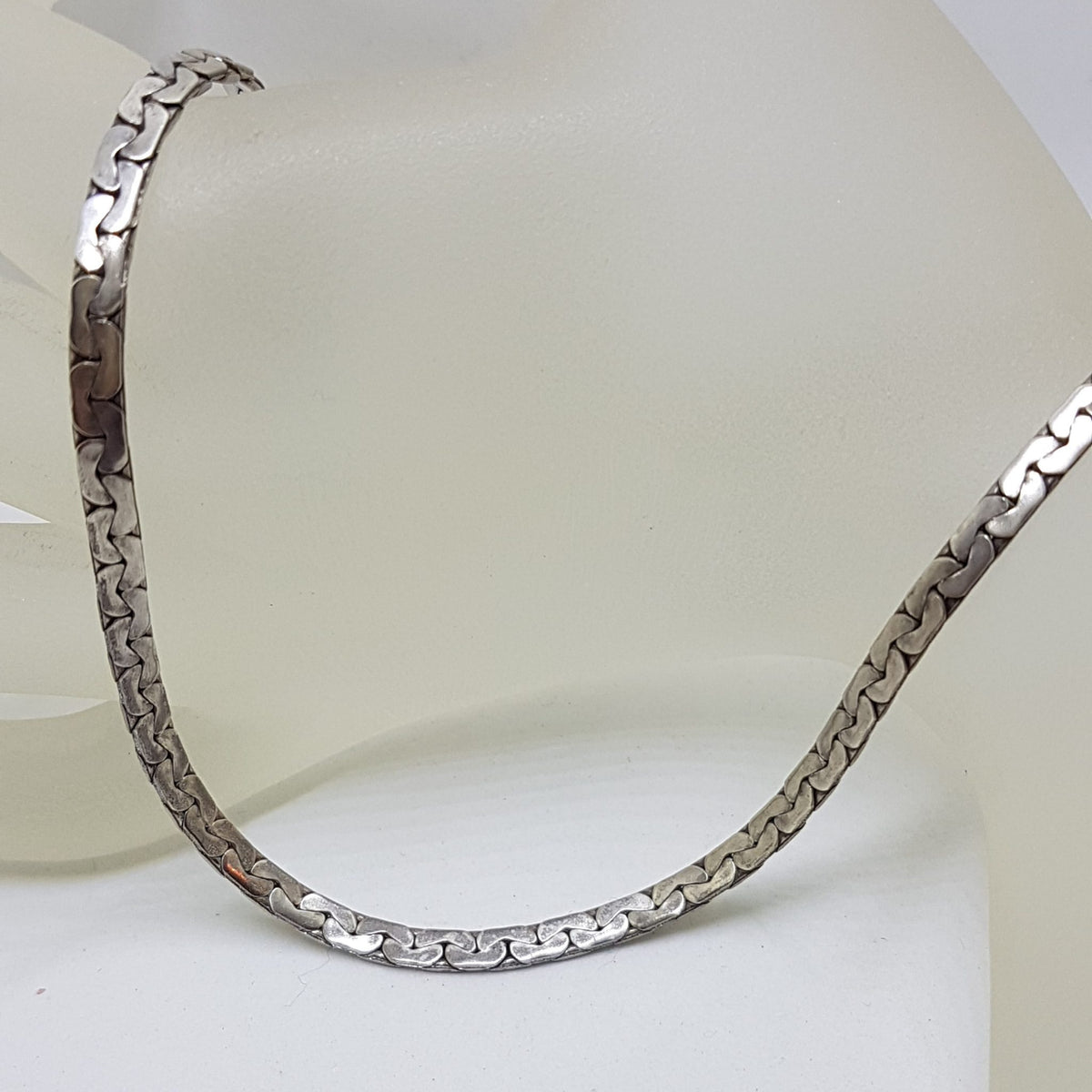 835 Silver Flat Link Collier Chain / Necklace
