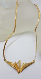 18ct Yellow Gold Designer Necklace set with Diamonds in Original Box