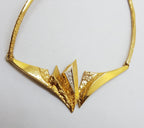 18ct Yellow Gold Designer Necklace set with Diamonds in Original Box