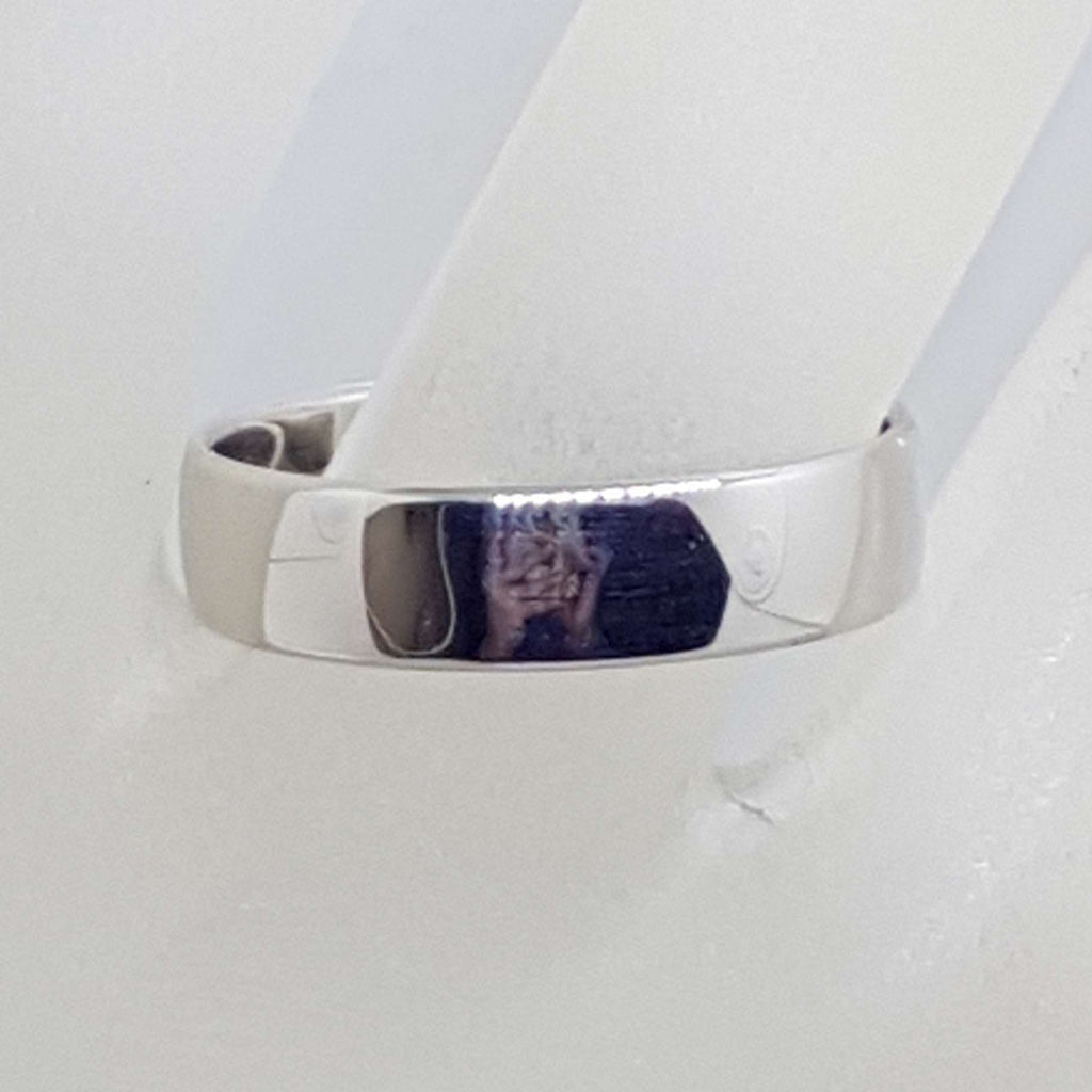 18ct White Gold Wide Wedding Band Ring