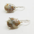 Sterling Silver Teardrop Pear Shape Claw Set Ocean Jasper Drop Earrings