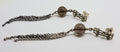 Sterling Silver Very Long Smokey Quartz and Peridot Tassel Drop Earrings