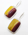 Sterling Silver Large Rectangular Mookaite Drop Earrings