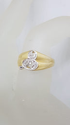 14ct Yellow Gold Diamond Ampersand " & "  Ring - Vintage