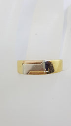 18ct Yellow, White and Rose Gold - Three Tone - Gents Ring