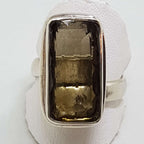 Sterling Silver Large Rectangular Bezel Set Smokey Quartz Ring