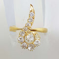 Antique 22ct Yellow Gold Large Diamond Twist Cluster Ring - Hallmarked London 1897
