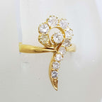 Antique 22ct Yellow Gold Large Diamond Twist Cluster Ring - Hallmarked London 1897