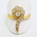 Antique 22ct Yellow Gold Large Diamond Twist Cluster Ring - Hallmarked London 1897