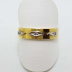 18ct Yellow Gold and Platinum Diamond Daisy Flower Cluster Engagement &amp; Wedding Ring Set - Antique / Vintage