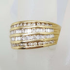 9ct Yellow Gold Wide Channel Set Diamond Ring