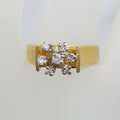 18ct Yellow Gold & Platinum Diamond Cluster Engagement Ring